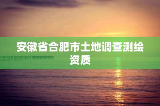 安徽省合肥市土地调查测绘资质