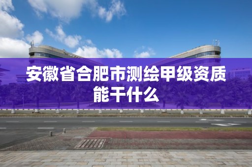 安徽省合肥市测绘甲级资质能干什么