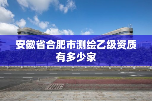 安徽省合肥市测绘乙级资质有多少家