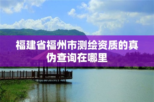 福建省福州市测绘资质的真伪查询在哪里