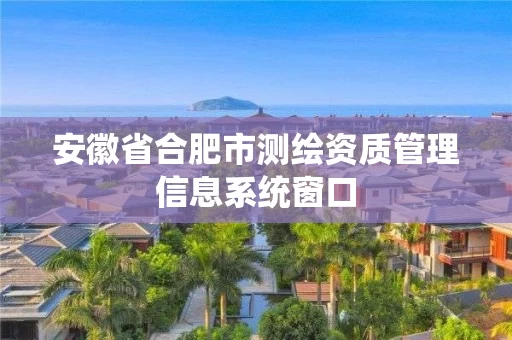安徽省合肥市测绘资质管理信息系统窗口 安徽省合肥市测绘资质管理信息系统窗口