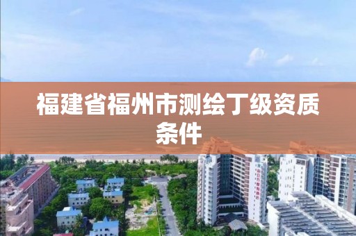 福建省福州市测绘丁级资质条件