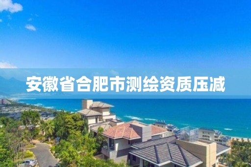 安徽省合肥市测绘资质压减