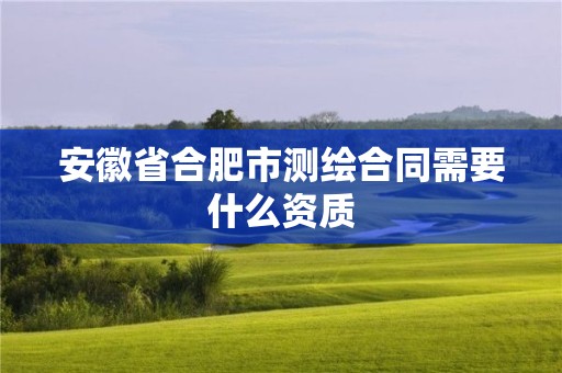 安徽省合肥市测绘合同需要什么资质