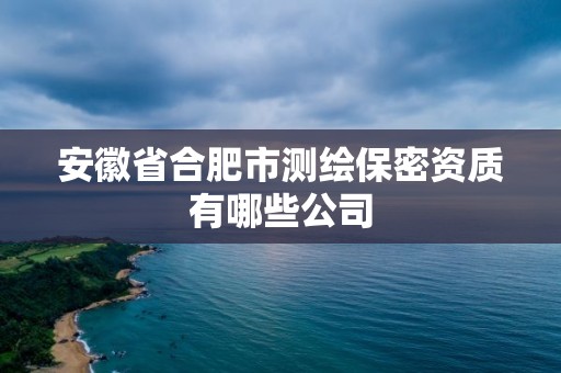 安徽省合肥市测绘保密资质有哪些公司