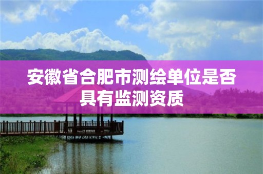 安徽省合肥市测绘单位是否具有监测资质