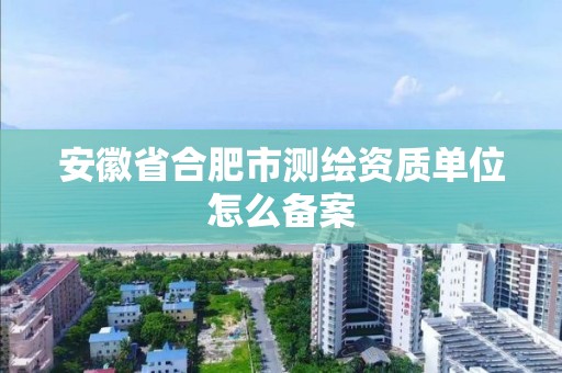 安徽省合肥市测绘资质单位怎么备案