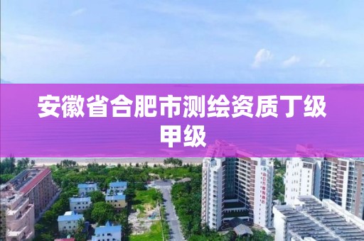 安徽省合肥市测绘资质丁级甲级