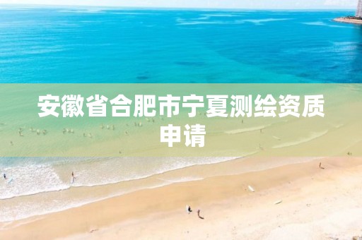 安徽省合肥市宁夏测绘资质申请