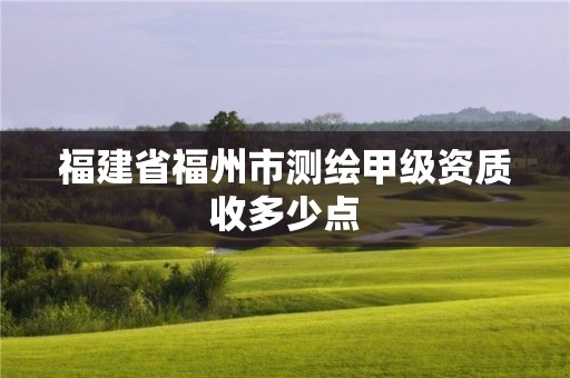 福建省福州市测绘甲级资质收多少点