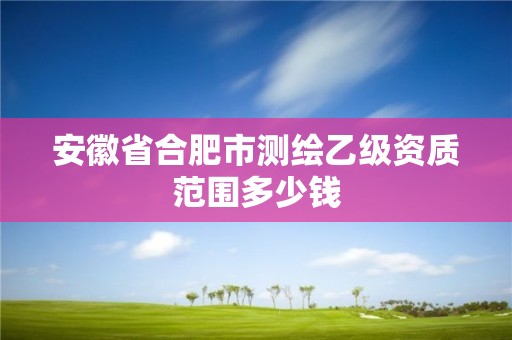 安徽省合肥市测绘乙级资质范围多少钱