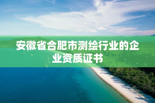 安徽省合肥市测绘行业的企业资质证书