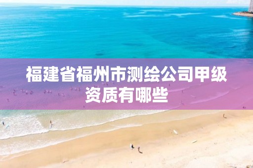 福建省福州市测绘公司甲级资质有哪些