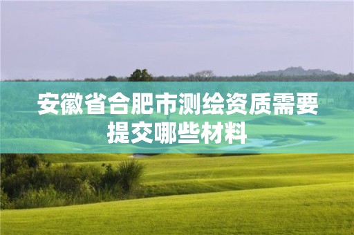 安徽省合肥市测绘资质需要提交哪些材料