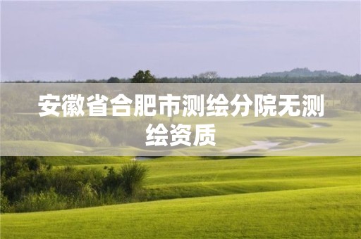 安徽省合肥市测绘分院无测绘资质