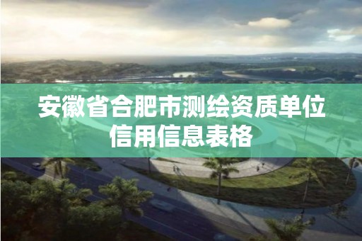 安徽省合肥市测绘资质单位信用信息表格