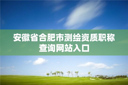 安徽省合肥市测绘资质职称查询网站入口