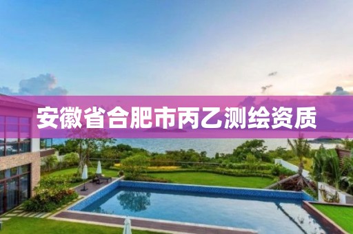 安徽省合肥市丙乙测绘资质