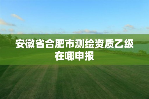 安徽省合肥市测绘资质乙级在哪申报