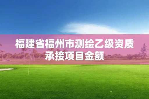 福建省福州市测绘乙级资质承接项目金额