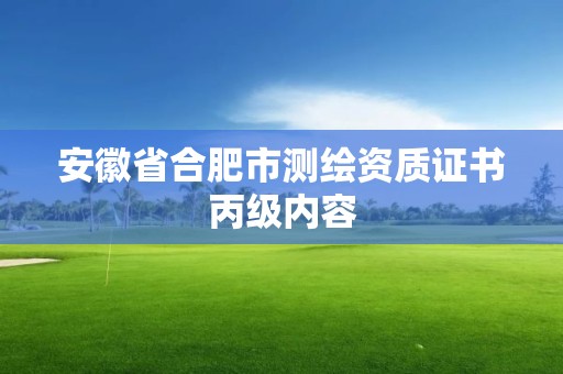 安徽省合肥市测绘资质证书丙级内容