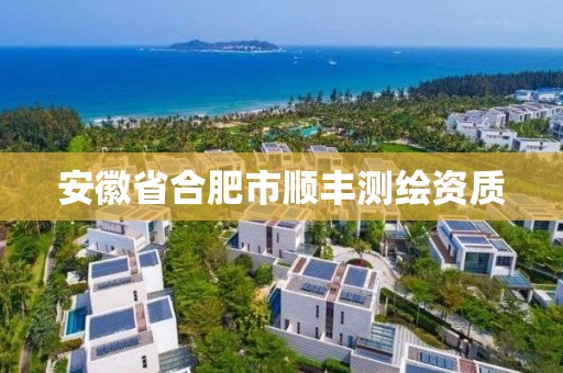 安徽省合肥市顺丰测绘资质