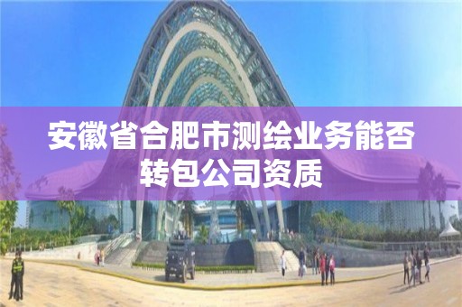 安徽省合肥市测绘业务能否转包公司资质