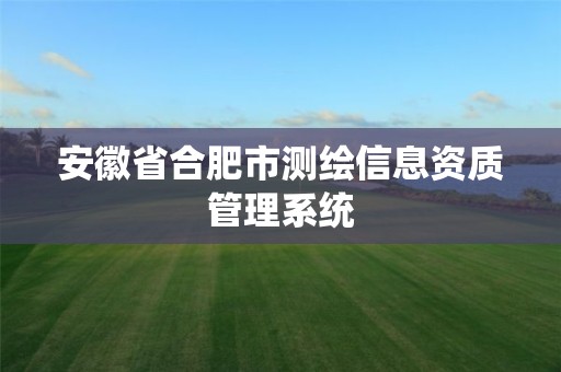 安徽省合肥市测绘信息资质管理系统