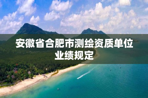 安徽省合肥市测绘资质单位业绩规定