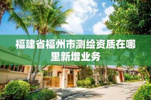 福建省福州市测绘资质在哪里新增业务