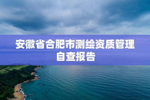 安徽省合肥市测绘资质管理自查报告 安徽省合肥市测绘资质管理自查报告