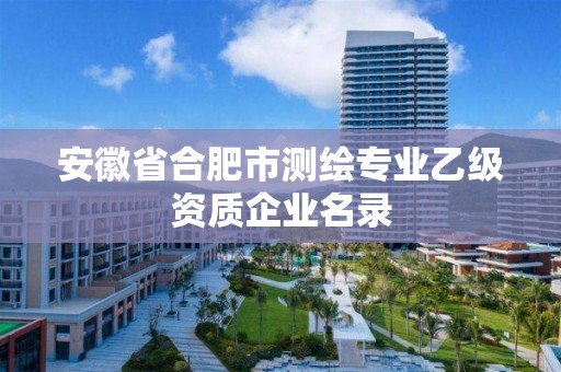 安徽省合肥市测绘专业乙级资质企业名录