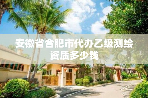 安徽省合肥市代办乙级测绘资质多少钱