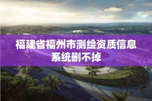 福建省福州市测绘资质信息系统删不掉