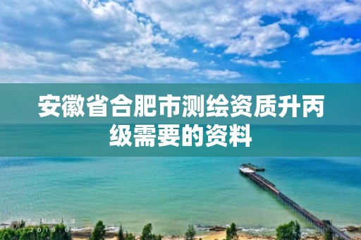 安徽省合肥市测绘资质升丙级需要的资料