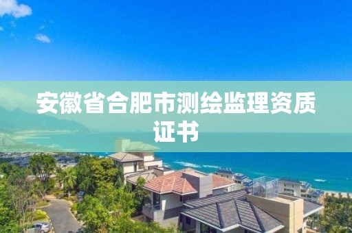 安徽省合肥市测绘监理资质证书