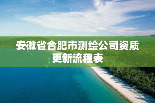 安徽省合肥市测绘公司资质更新流程表