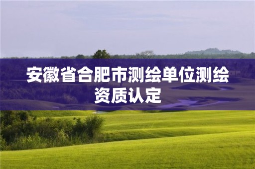 安徽省合肥市测绘单位测绘资质认定