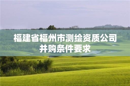 福建省福州市测绘资质公司并购条件要求