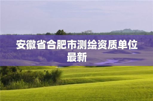 安徽省合肥市测绘资质单位最新