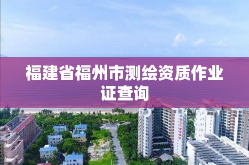 福建省福州市测绘资质作业证查询