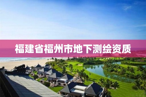 福建省福州市地下测绘资质