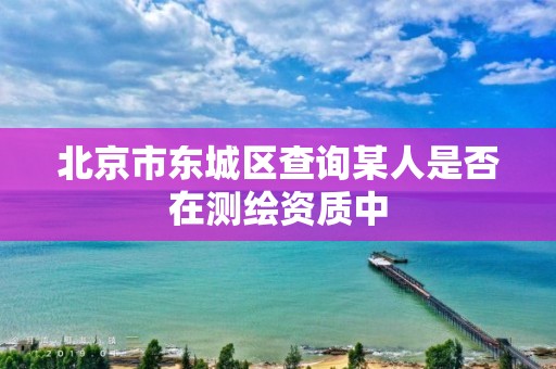 北京市东城区查询某人是否在测绘资质中