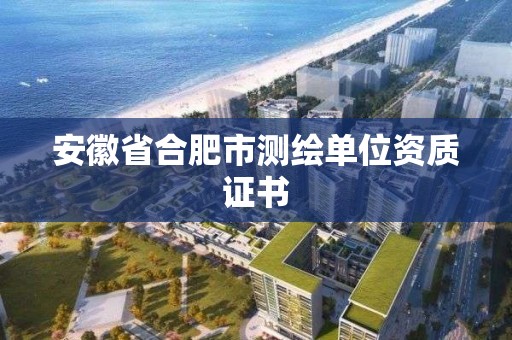 安徽省合肥市测绘单位资质证书