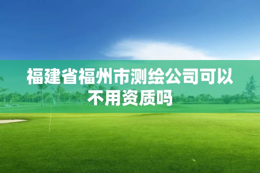 福建省福州市测绘公司可以不用资质吗