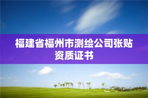 福建省福州市测绘公司张贴资质证书