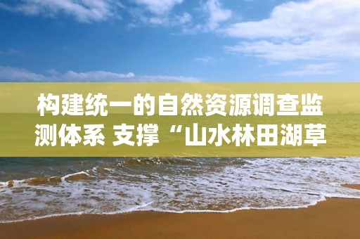 构建统一的自然资源调查监测体系 支撑“山水林田湖草沙”统一管理与系统治理