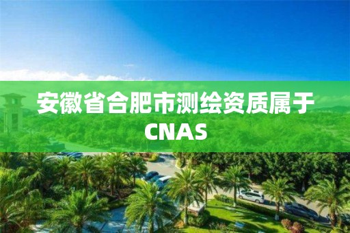 安徽省合肥市测绘资质属于CNAS