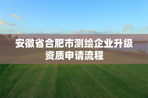 安徽省合肥市测绘企业升级资质申请流程