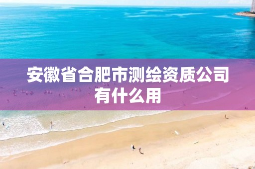 安徽省合肥市测绘资质公司有什么用